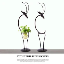 Железный олень рама растение стенд без почвы красивая ваза для гидропоники контейнер цветок стенд офисное украшение семья