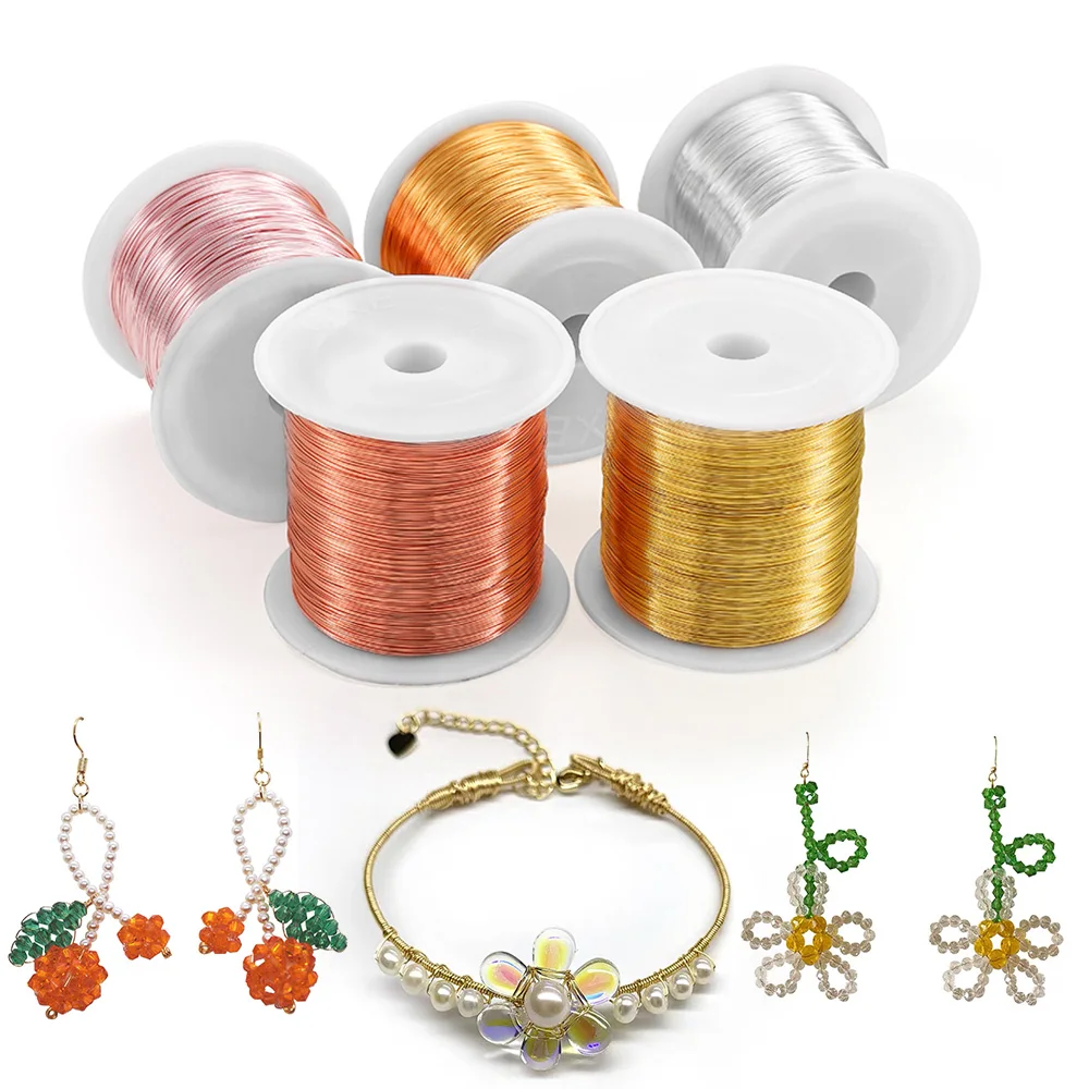 

30-320m/lot 0.3-1.0mm Solid Colorfast Copper Wire Durable Beading Cord String Thread For DIY Jewelry Making Fingdings Supplies
