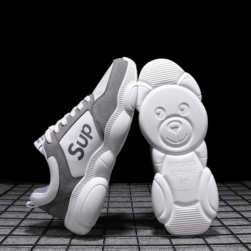 

Korean-style Versatile Fashion MEN'S SHOES Network Red Tide Trendy Shoes Hong Kong Style Wisdom Smoked Super Fire Men's Bear Bot