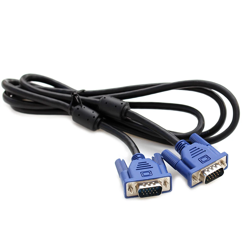 1.5M VGA 3+6 15Pin VGA D-Sub Video Cable Male to Male for Computers Monitors Projects with Ports
