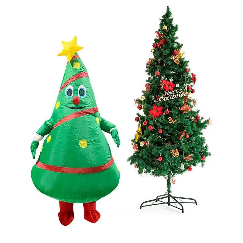 Рождество с деревом одежда надувные игрушки забавный талисман надувной снеговик Рождество мультфильм кукла костюм для 150-190 см для мужчин и женщин