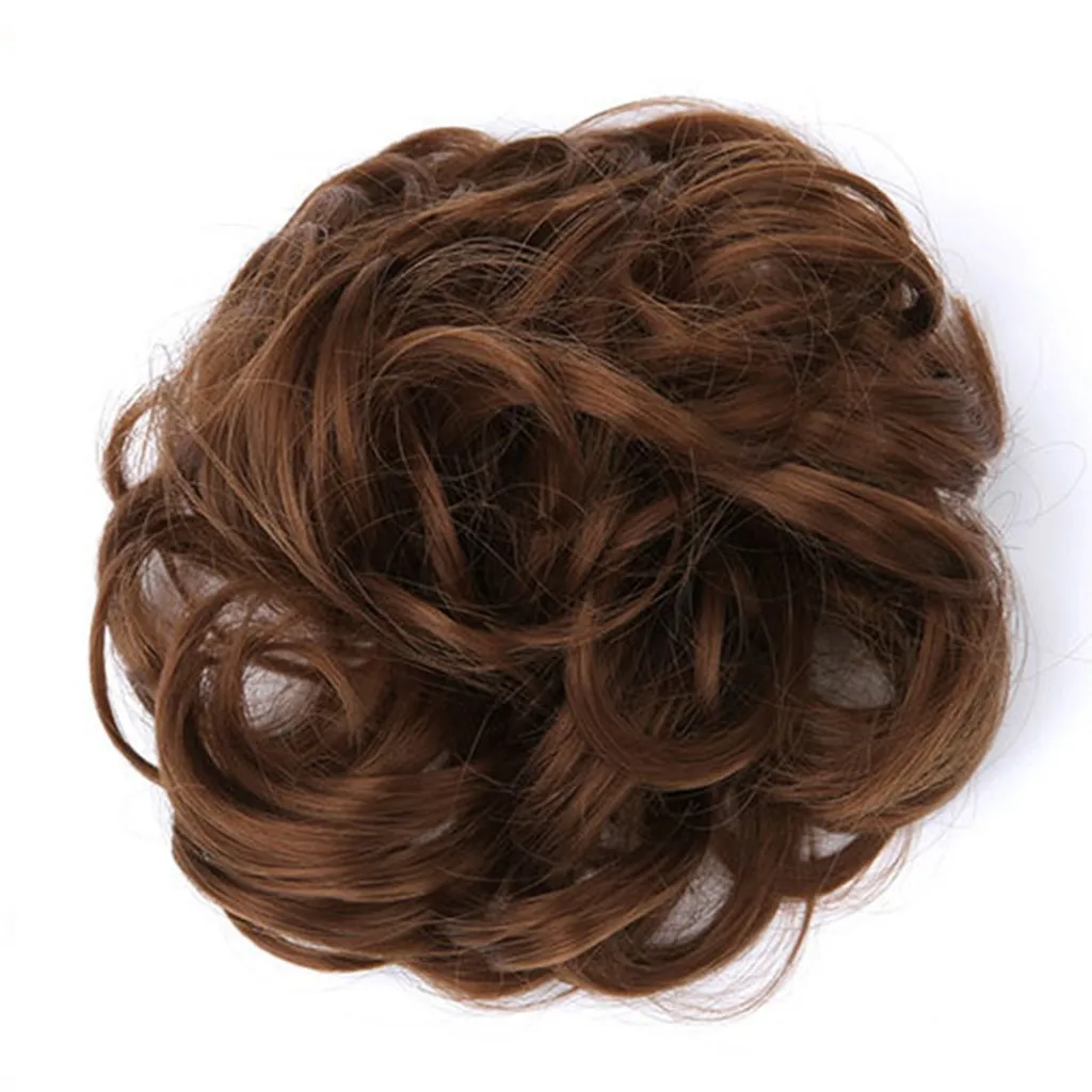 Elastics Scrunchie новейшая мода кудрявые грязные пучки волос кусок скручивание покрытие волосы для наращивания настоящие как человеческие#0