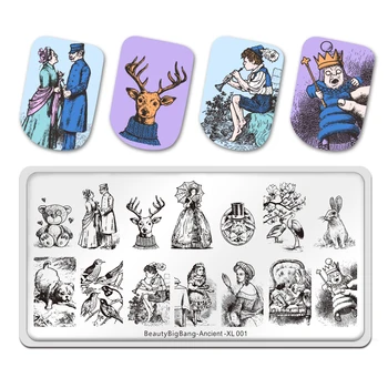 

Ancient Animals Theme Nail Stamping Plates Rectangle Stamp Template Image Plate Stencil Nail Art Tool