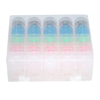 

50Pcs Bobbin Hardcover Plastic Box Double Bobbin Case Bottom Bobbin Thread Reel Bobbin Storage Box