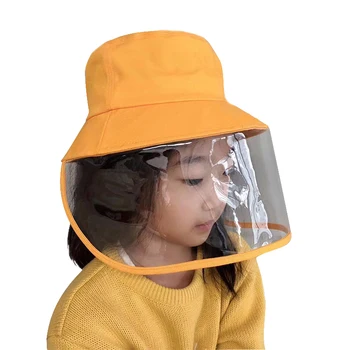 

Kids Anti-spitting Safe Head Face Cover Children Outdoor Protective Adjustable Face For Flu Saliva Pollution Hat Cover