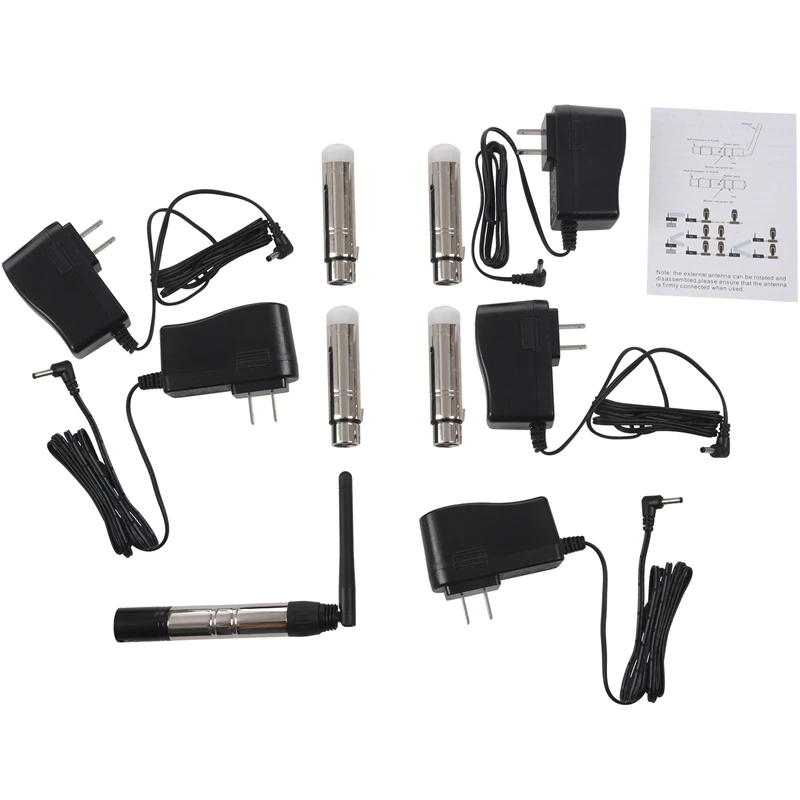 

EASY-5 pcs DMX512 DMX Dfi DJ 2.4G Wireless 1 Transmitter and 4 Tricolor LED Indicators Receiverr For DJ LED Lighting Control