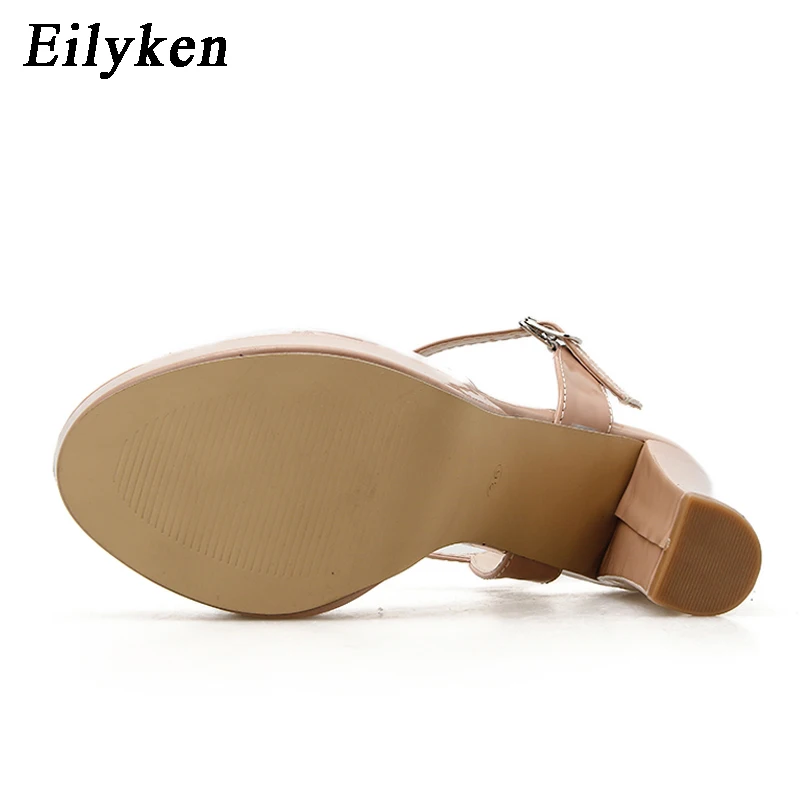 Eilyken/абрикосовые прозрачные женские босоножки из ПВХ с открытым носком на