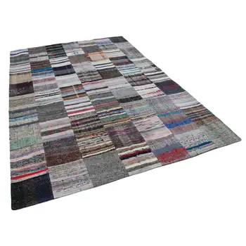 

211x300 Cm Multicolor Handmade Rugs Patchwork Rug-7x10 Ft