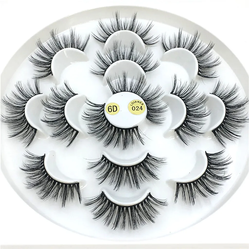 

Natural False Eyelashes Fake Lashes Long Makeup 7Pair 6D False Lashes Fluffy Strip Eyelashes Long Natural Party Eyelashes Aug