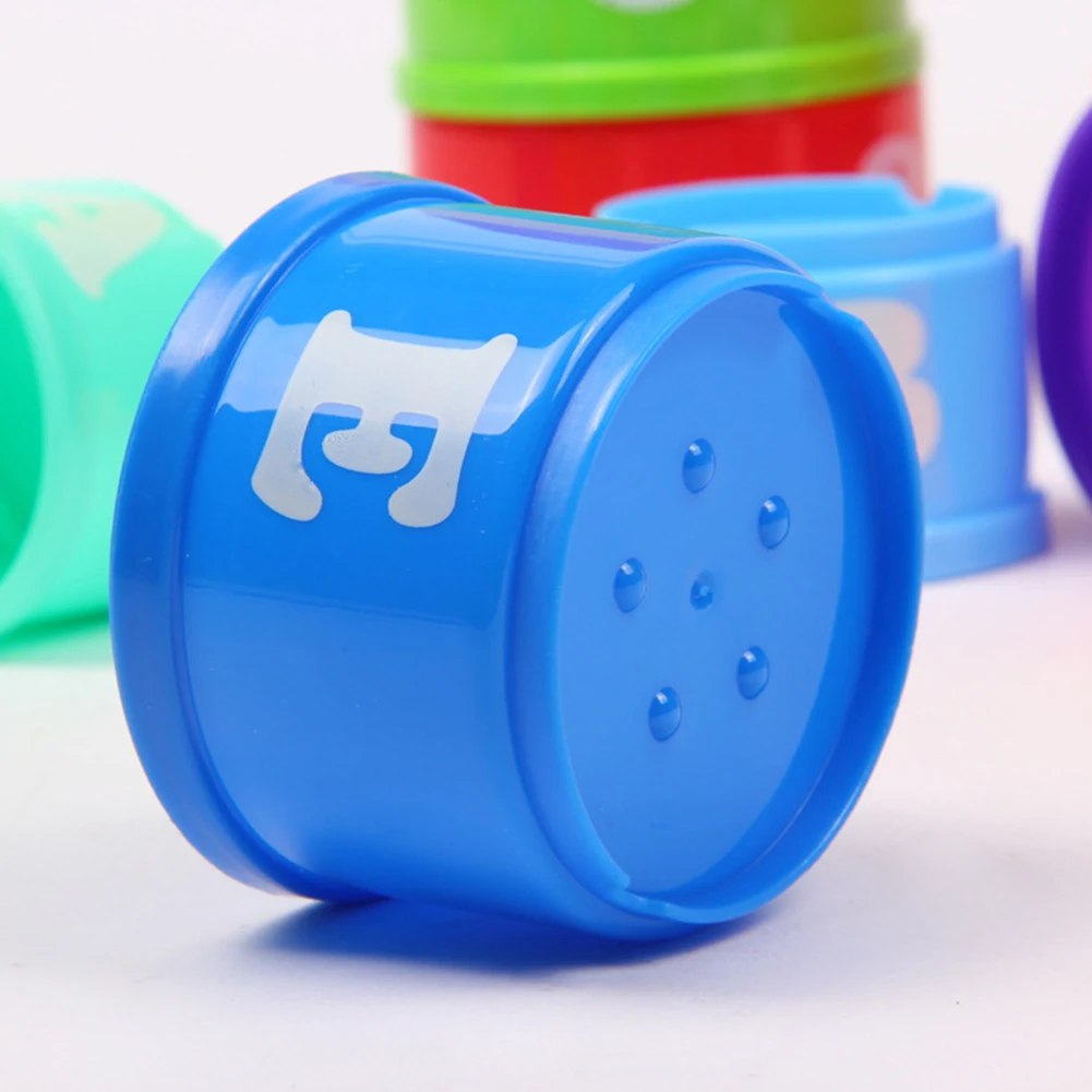 0-2Years Infant Toddler Stack Cup Tower Figures Letters Educational Baby Toys Foldind Children Early Intelligence for Baby Gift