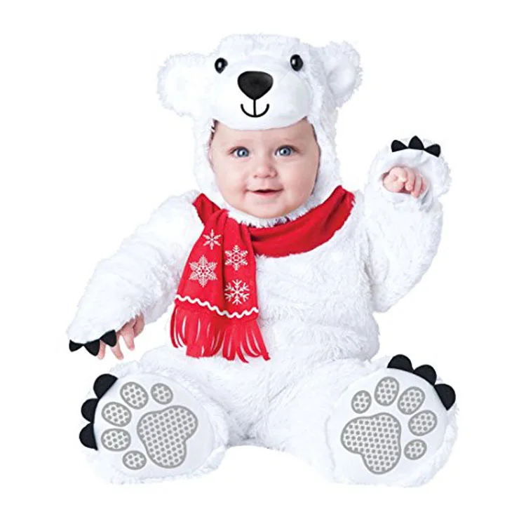 Одежда для малышей на Хеллоуин высококачественные милые вечерние костюмы с динозавром для мальчиков и девочек детский комплект одежды для костюмированной вечеринки - Цвет: Polar bear