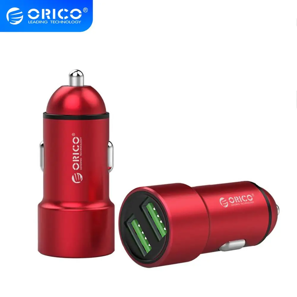 Автомобильное зарядное устройство ORICO Mini USB с двумя usb портами для зарядки 12 Вт