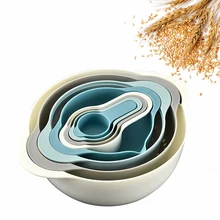 8 шт. набор кухонных гаджетов, измерительный инструмент, чашка, ложка, миска для приготовления салата, пищевое сито, слив риса, экологичный кухонный аксессуар