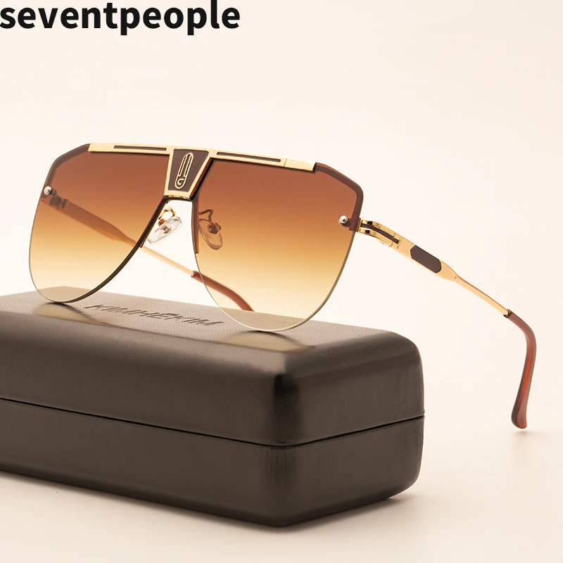 

New Fashion Rimless Sunglasses Men 2020 Luxury Brand Classic Retro Frameless Sun Glasses For Male Trendy Vintage Oval Eyeglasses