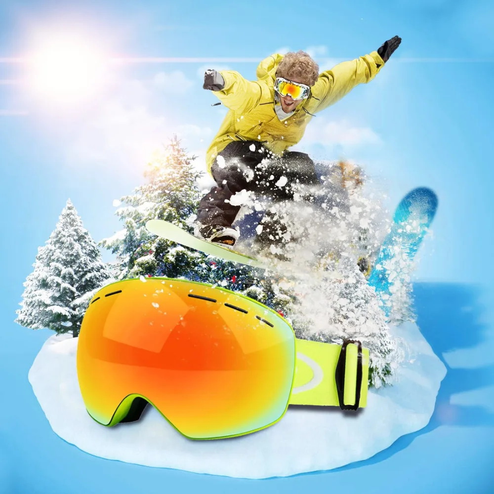 snowboard goggles ski glasses double anti-fog spherical double ski goggles true REVO red tablets vektor lunette ski enfant 30S26 (22)