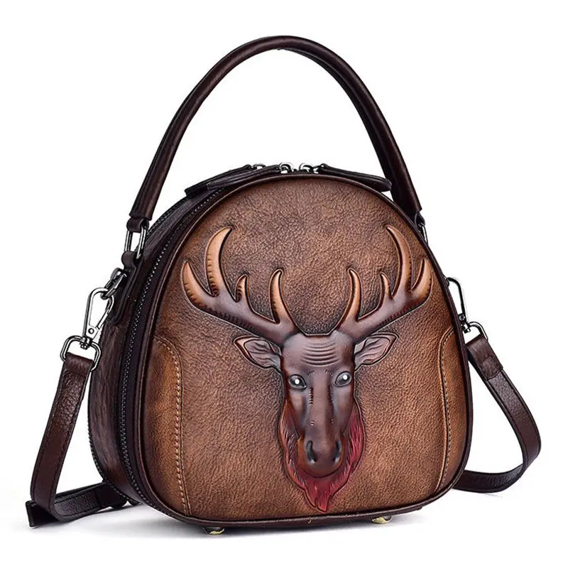 

Fashion Women Handbag Messenger Bags Cow Leather Shoulder Bag Lady Crossbody Mini Bag Female deer Evening Bags bolsos mujer