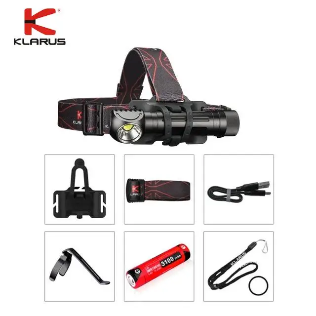 KLARUS HA2C LED Headlight CREE XHP70.2 3200lumens Micro-USB Rechargeable Flashlight Tool Light Headlamp with 18650 - Цена: 