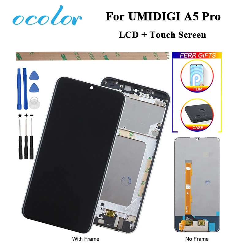 Ocolor для Umi Umidigi A5 Pro ЖК дисплей и сенсорный экран с рамкой в сборе + Инструменты
