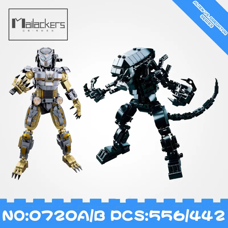 

Legoing Creator Robot 0720A 0720B Movie Predator Warrior VS Alien Blocks Set Toys For Kids Compatible Creator Bricks Legoing
