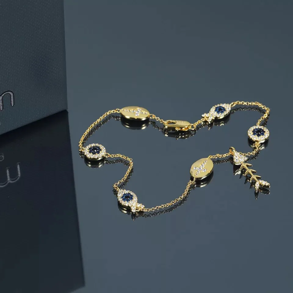 

2019 new fashion 925 sterling sliver classic lucky fish design bracelet high quality original bracelet women lady free shipping