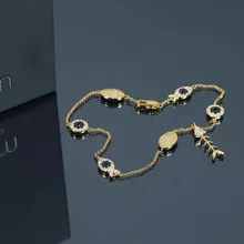 Новая мода 925 стерлингового серебра Классическая рыба приносящая удачу дизайн браслет высокого качества Женский Леди