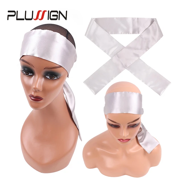 Plussign Satin Edges Hair Wrap Silk Wig Grip Black Golden White Satin  Headband Edge Wraps For Lace Frontal Wigs Soft Hair Band - AliExpress