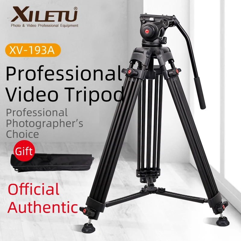 XILETU XV193A 1.6M Professional Video Tripod Stand w Hydraulic Damping