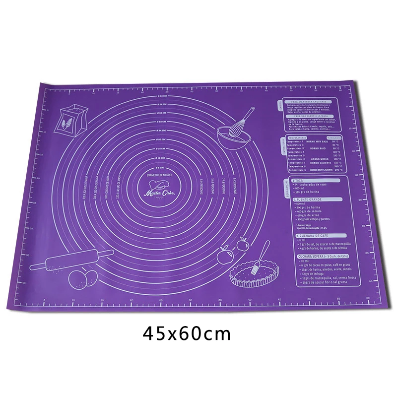 45x60 см антипригарный силиконовый коврик лист для выпечки Non slip тесто пиццы чайник
