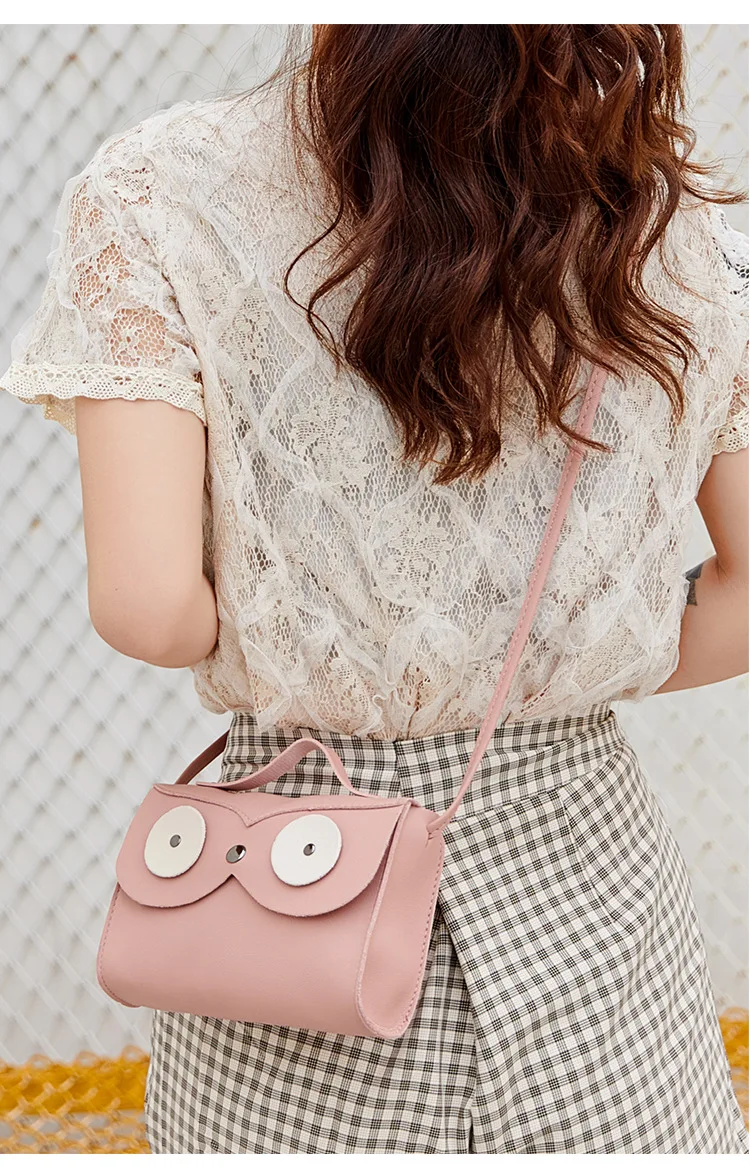 

Female Small Crossbody Bag Cute Owl Design Shoulder Bag Leather Travel Satchel for Women Girls 5 Colors