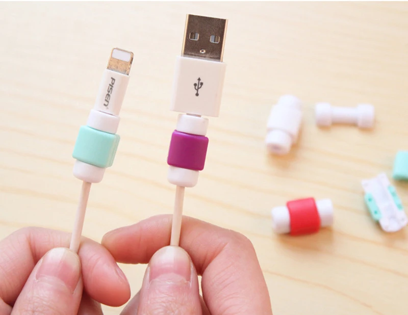 10 штук в наборе USB Зарядное устройство кабель Saver протектор для кабеля для мобильного телефона для зарядки трапециевидной формы с длинными рукавами для Apple MacBook Pro Air Iphone 7/8/11 кабель для наушников