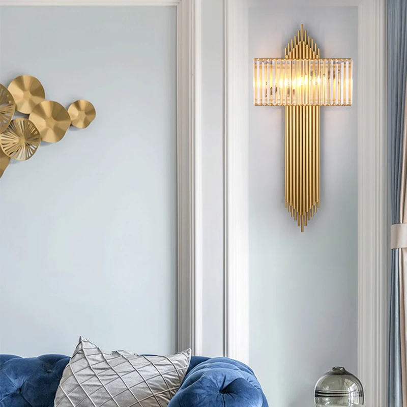 Modern Crystal Golden Wall Light 2 Modern Crystal Golden Wall Light 2