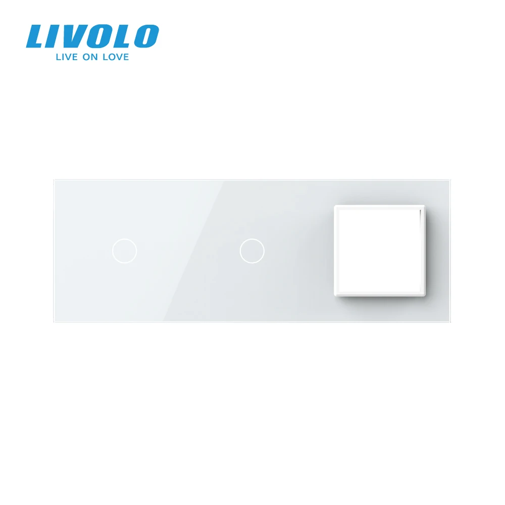 Стеклянная панель с белым жемчугом 222 мм * 80 мм|livolo eu standard|livolo white euglass panel |