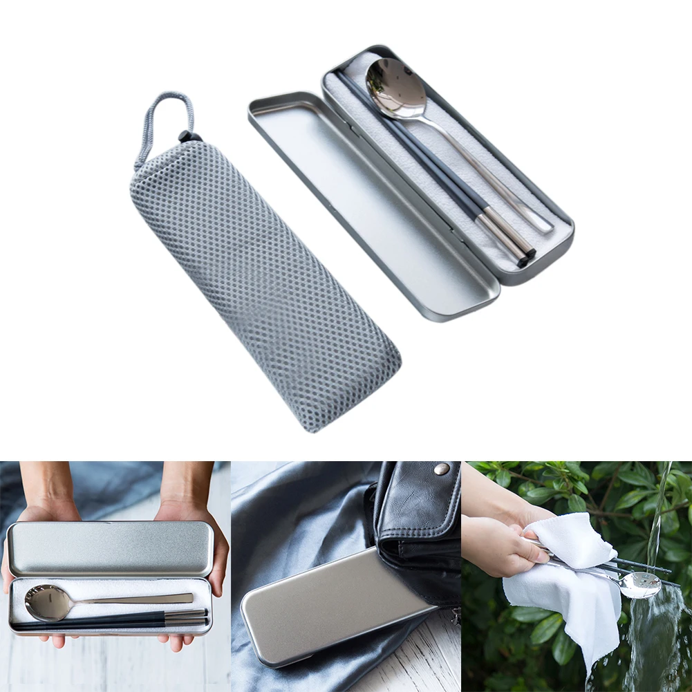 Spoon Home Camping Utensils Durable Lunch Portable Cutlery Picnic Travel Dinner Flatware Set Kitchen Stainless Steel Chopsticks