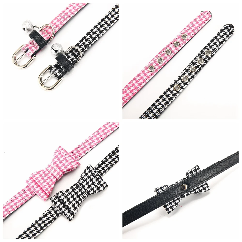 Cat Collar With Bell Dog Collar For Cats Solid Braid Kittens Pet Cat Collars Shiny Adjustable Collars For Cats Pet Lead Supplies (12)