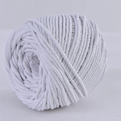 White 4 мм X ярдов, хлопок, шнур, цветная веревка, бежевая, скрученная, ручная работа, макраме, струна, сделай сам, свадебные, домашние текстильные украшения, поставка - Цвет: White