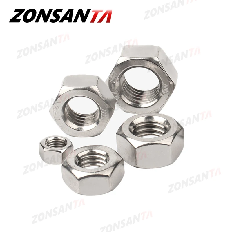 Hexagon Nuts Metric 304 Stainless Steel DIN934 M1-M20