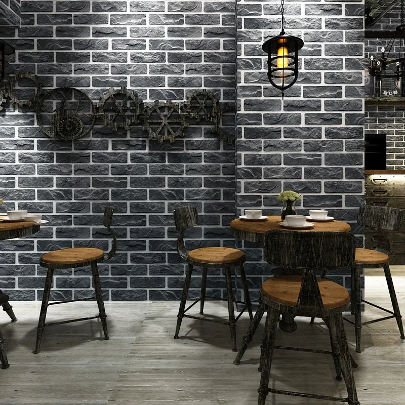 

3DCustomized stereo Retro imitation brick wallpaper coffee cafe restaurant bar red brick wallpaper household improvement decor