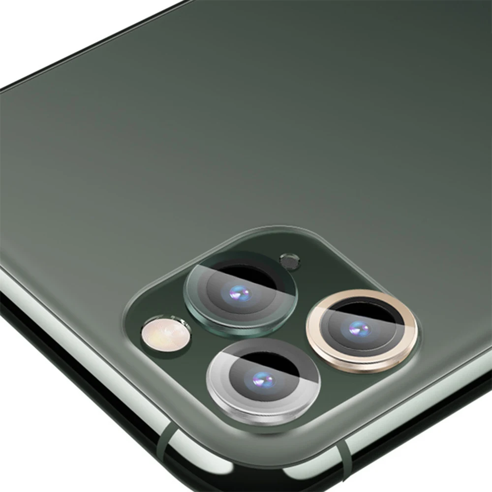 Задняя крышка для объектива камеры, Защита экрана для iPhone 11 Pro Max, защитная пленка, металлическое защитное кольцо для задней линзы, закаленное стекло