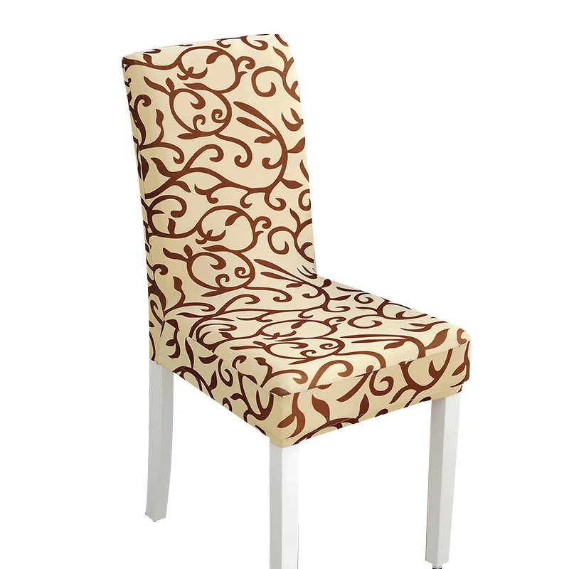 

20 Printed Color Spandex Stretch Dining Chair Cover Restaurant For Weddings Banquet Folding Hotel Chair Covering 1PCS