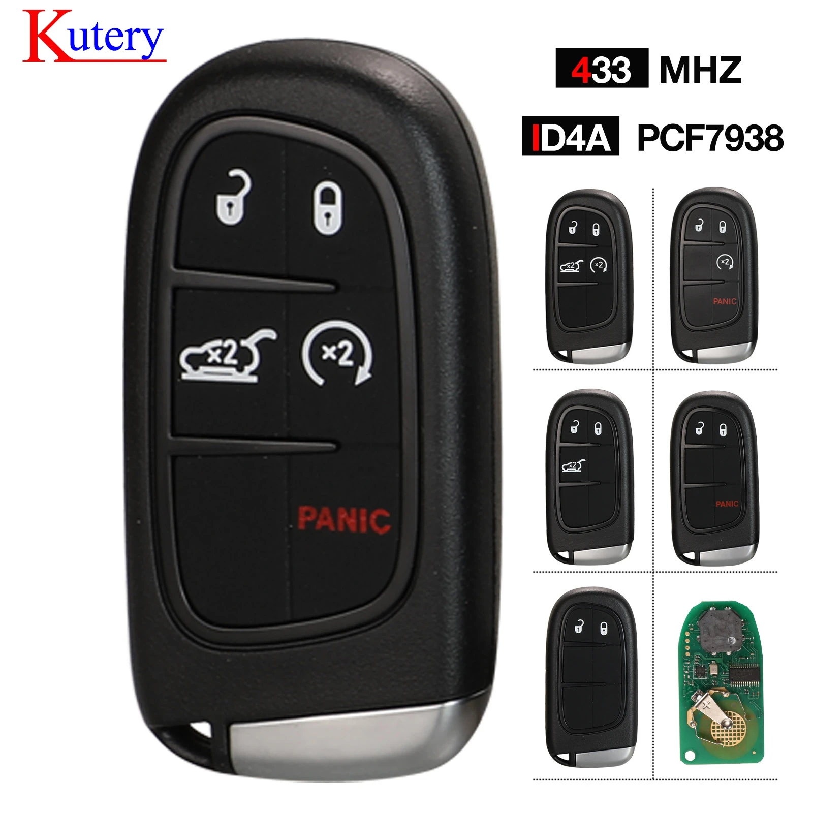 Kutery 433 МГц GQ4-54T 4A умный дистанционный Автомобильный ключ для Jeep Grand Cherokee Dodge RAM 1500 2500