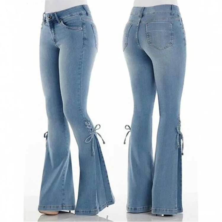 MoneRffi, женские джинсы, повседневные, тонкие, тянущиеся, джинсы с талией, негабаритные, длинные, расклешенные, брюки, светильник, синие, широкие, брюки для женщин
