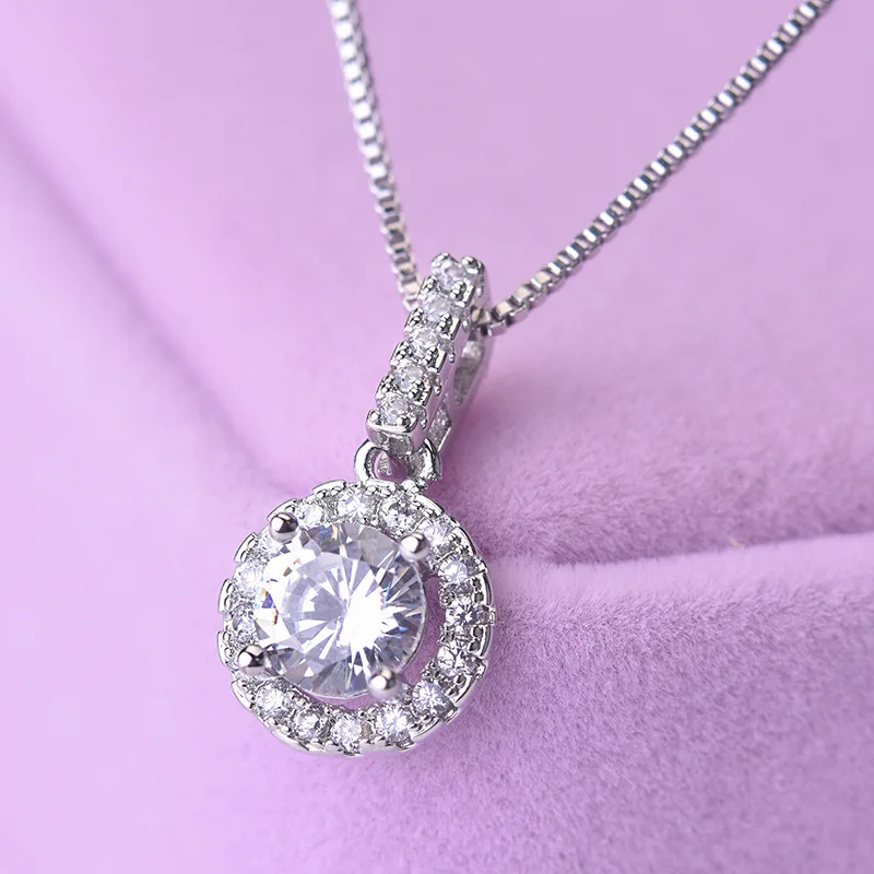 Серебро стерлингового серебра S925 ожерелье VVS1 алмаз 2 карата кулон для женщин роскошный свадебный белый топаз не синтетический драгоценный камень подвески нефрит подвески серебро 925 ювелирные изделия золото