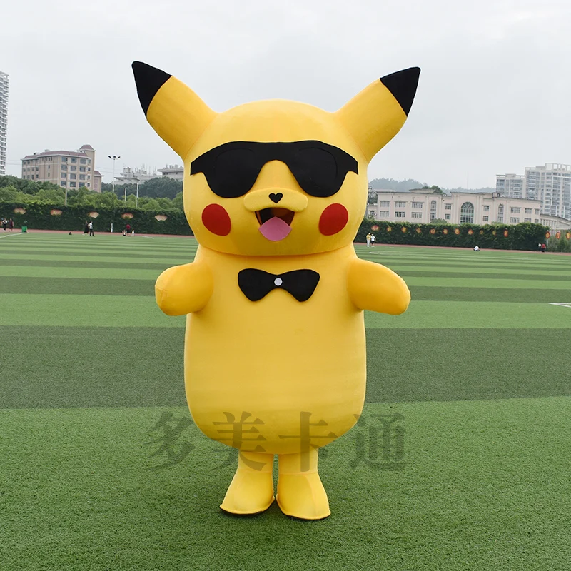 Стиль талисман PIKACHU костюм высокое качество для продажи Рождество Хэллоуин забавные животные талисман Одежда для взрослых Размер