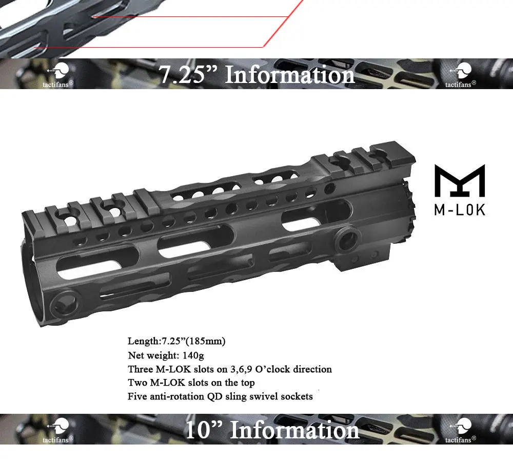 Бесплатная поплавок Handguard 7 25 10 12 5 дюймов M Lock Quad Rail Base Forend Scope страйкбол охотничьи
