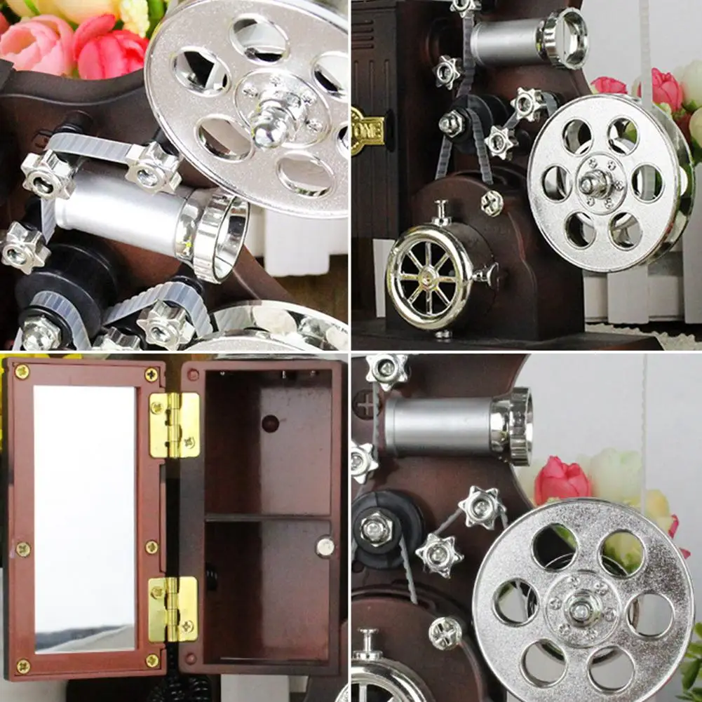 Retro Music Box Classical Style Home Decoration Gift Jewelry Box Rotating Music Box Projector Music Box Delight Christmas Gift