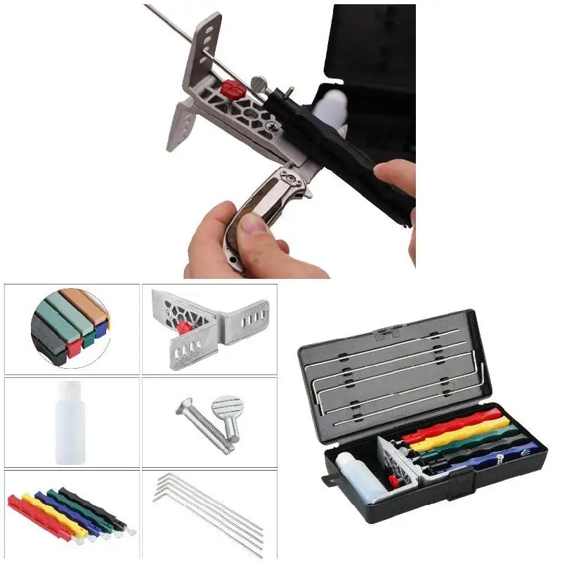 Cutter Sharpener Deluxe 5 Whetstones Set Sharpening System Portable Durable Tool JA55