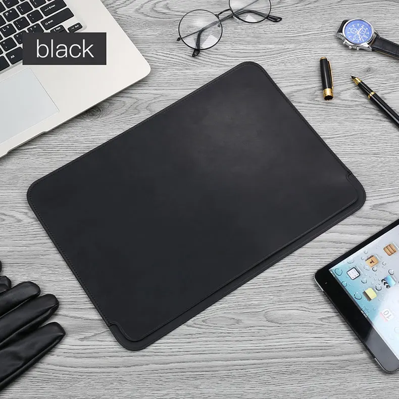 Черный Macbookpro защита Супер тонкий чехол, микрофибра кожаный чехол для ноутбука MacBook Air Pro 13 15 Mac 12 - Цвет: Черный