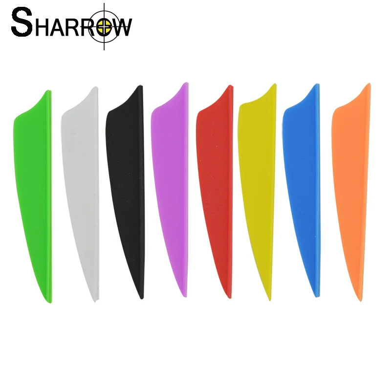 50pcs 2.5 Inch Archery Arrow Feathers Shield Shape Rubber Feather Fletching DIY Shaft Vanes Outdoor Hunting Shooting Accessories