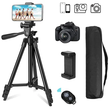 

Portable Mobile Phone Tripod Adjustable Selfie Stick Tripode Aluminum Alloy Phone Camera Stand Bluetooth Remote For DSLR Camera