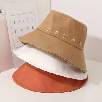 

Japanese sunscreen hat letters embroidered fisherman hat